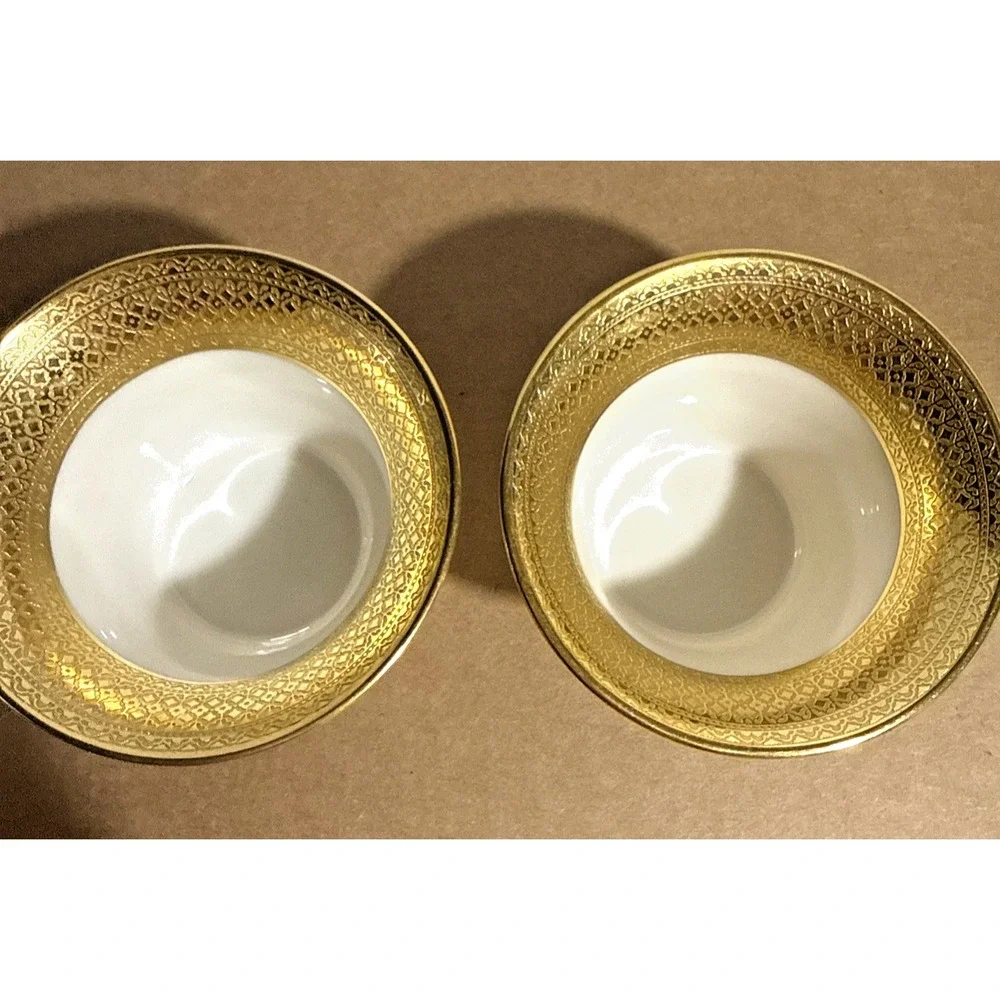 Lenox Gold Rimmed Porcelain Set 2 Plates 2 Bowls 2 Espresso Cups Ovington Bros
